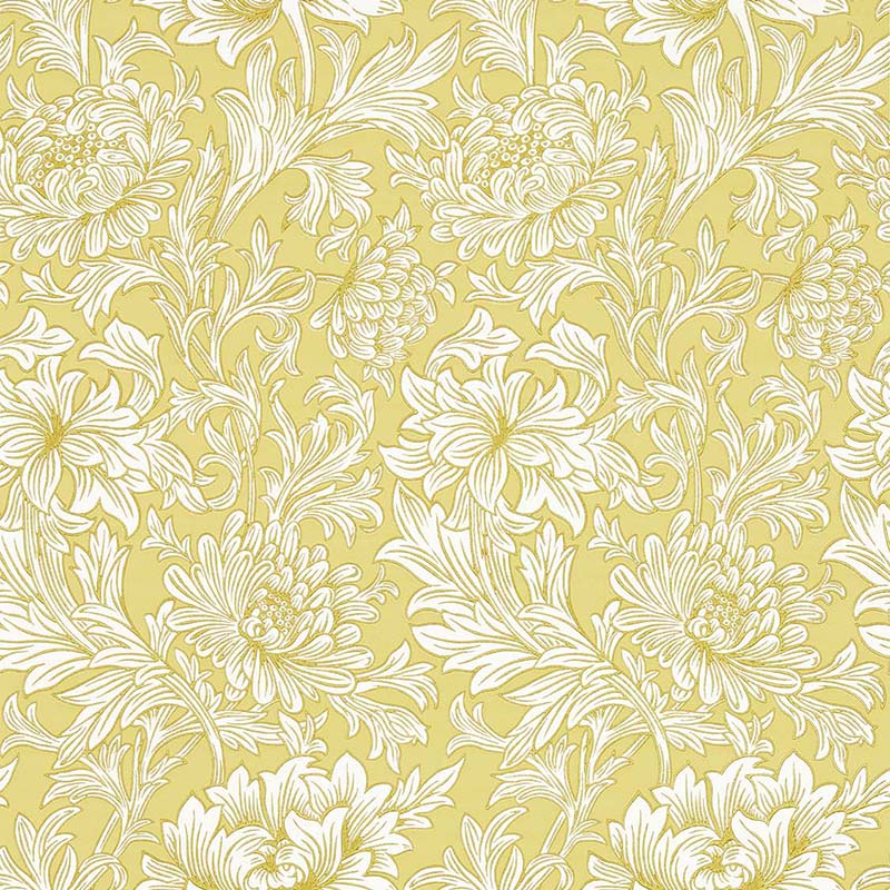 超夢幻品質　博物館展示クラス　エターナルゴールド　幻のオールドリビアングラス Chrysanthemum Toile 217068【壁紙】 – MORRISWORLD.jp